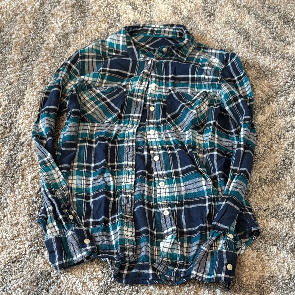 Men's Blue Plaid Shirt
